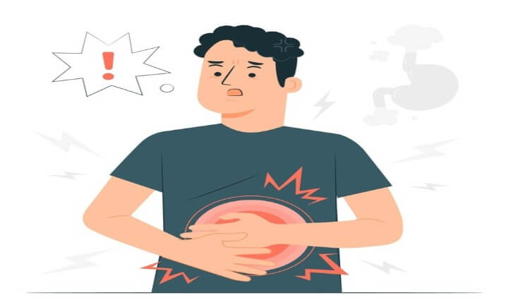 Un joven está con dolor de estómago. Imagen que ilustra el tema Los problemas digestivos y el estrés